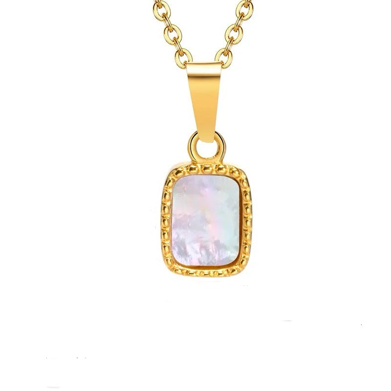 White gemstone necklace