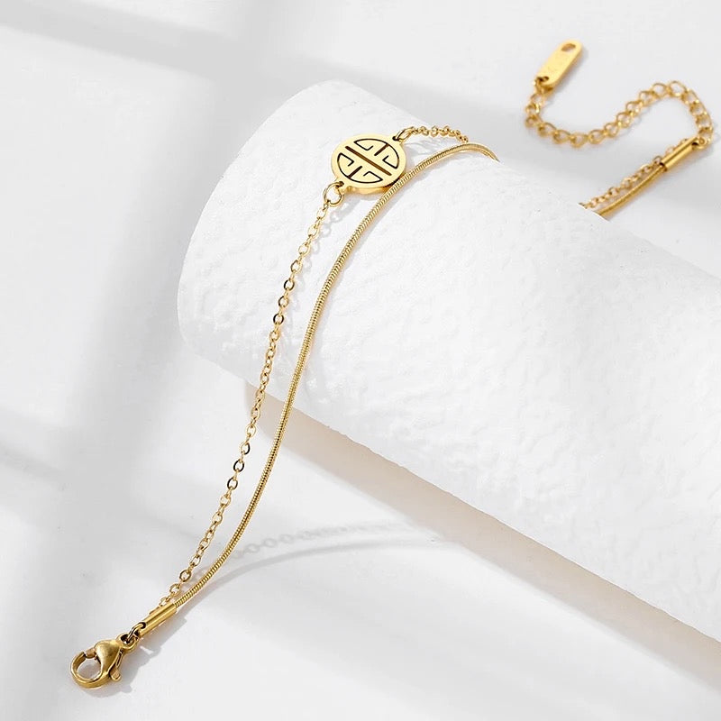 Two-layer disc bracelet