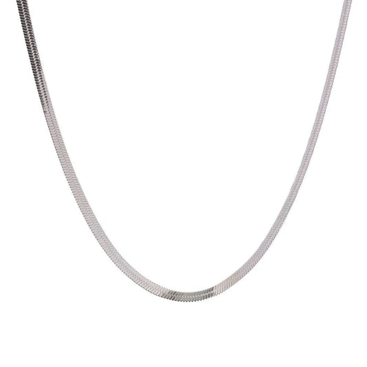 Flat necklace - silver