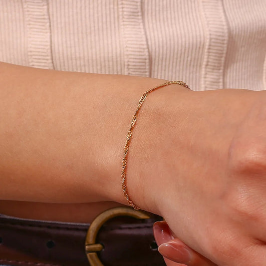 Thin gold bracelet