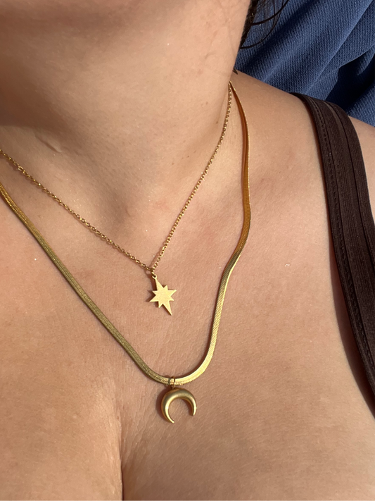 Moon & star necklace