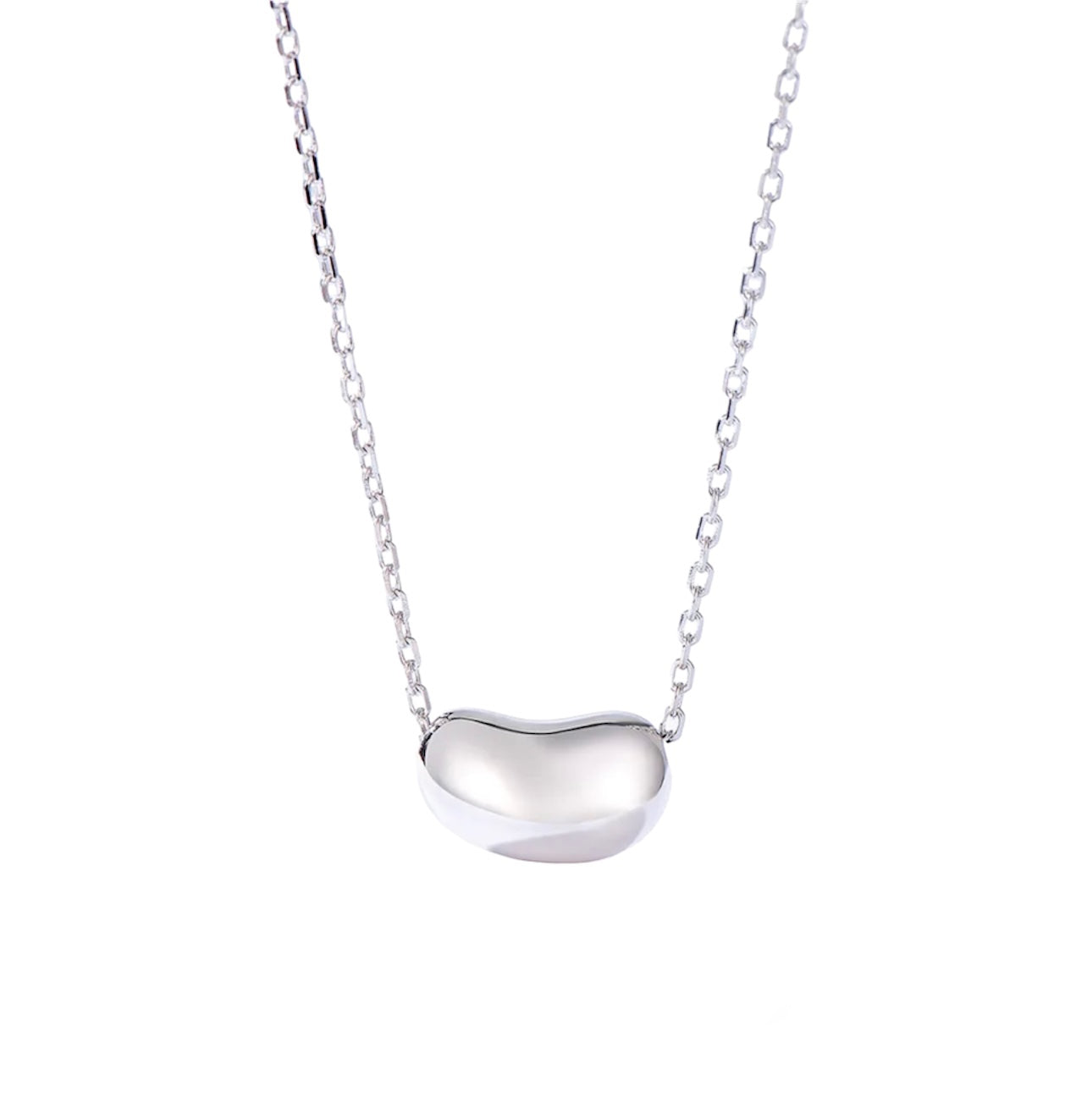 Bean necklace - silver