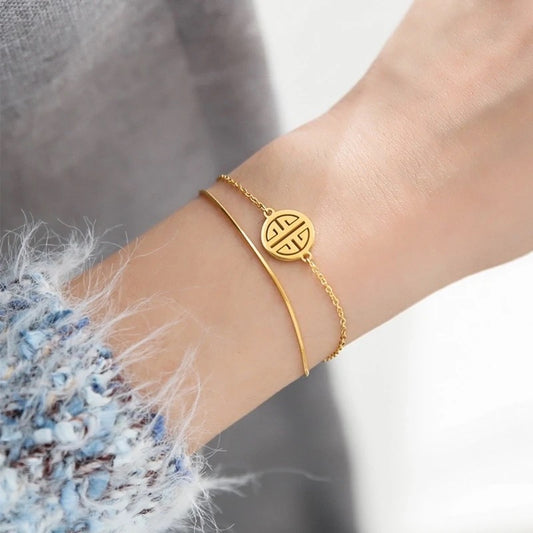 Two-layer disc bracelet