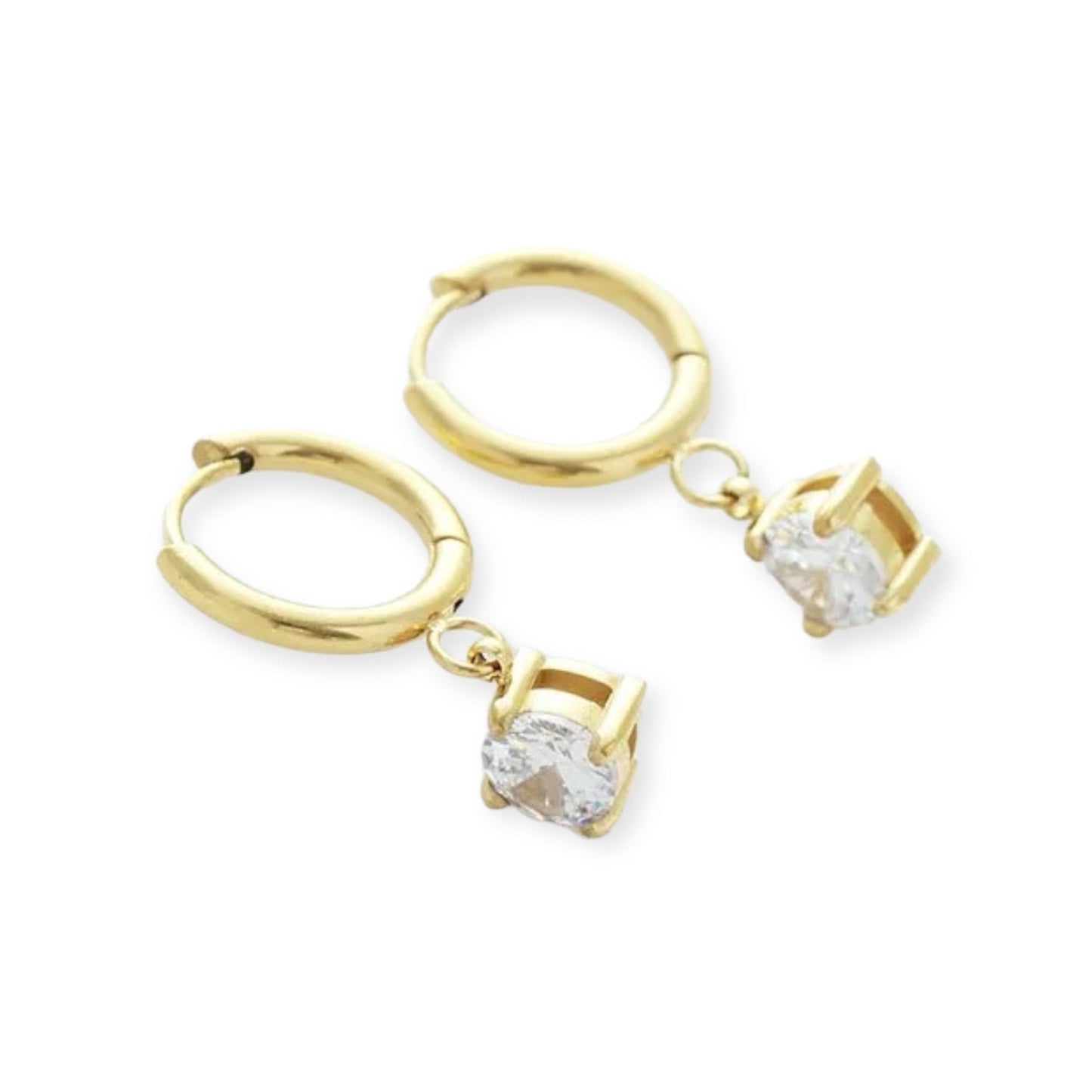 Diamond charm hoops