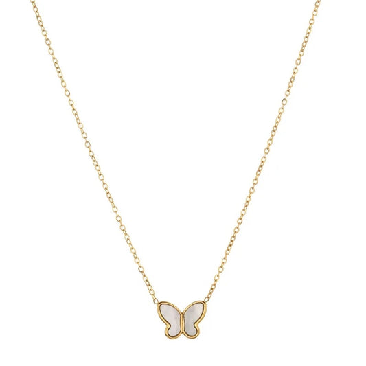Butterfly necklace - guld