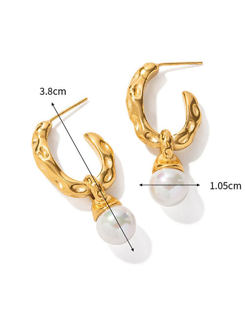 Luna pearl hoops