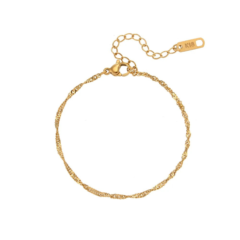 Thin gold bracelet