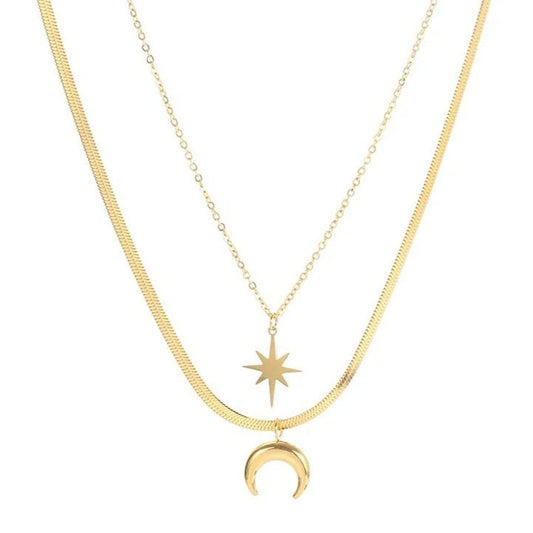 Moon & star necklace
